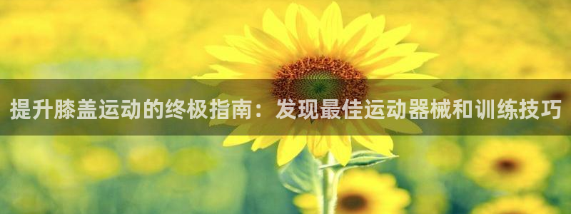 尊龙游戏app官方网站：提升膝盖运动的终极指南：发现