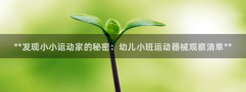 尊龙凯时人生就博官网登录：**发现小小运动家的秘密：幼儿小班